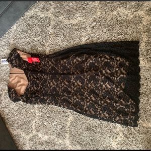 Black lace midi dress